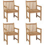 Voir la diapositive 1 : VIDAXL Chaises d'exterieur lot de 4 Bois de teck solide