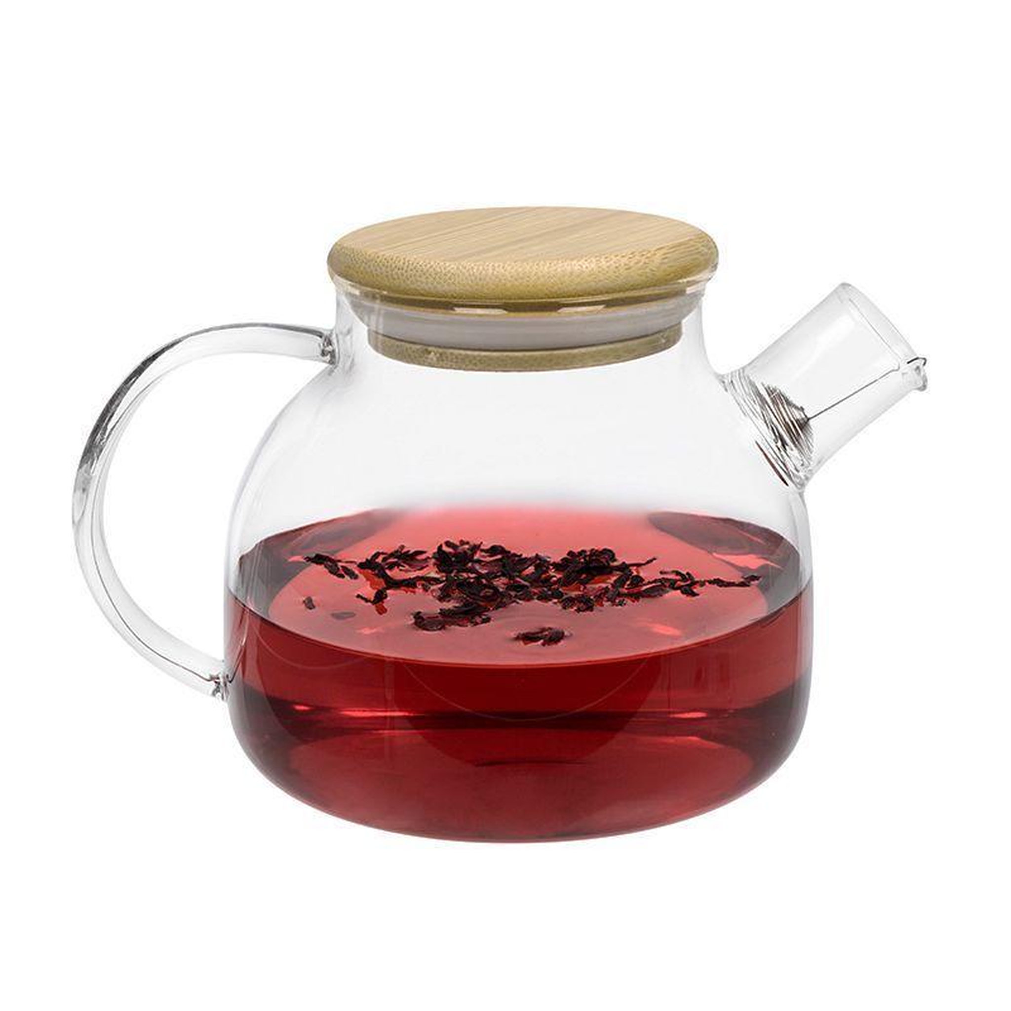 Voir la diapositive 2 : Aromandise Théière en verre et bambou - 1 l