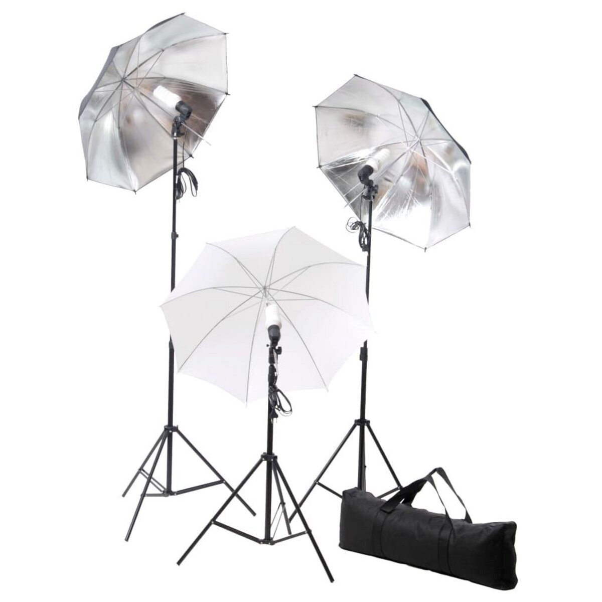 VIDAXL Kit de studio photo avec lampes toile de fond et reflecteur