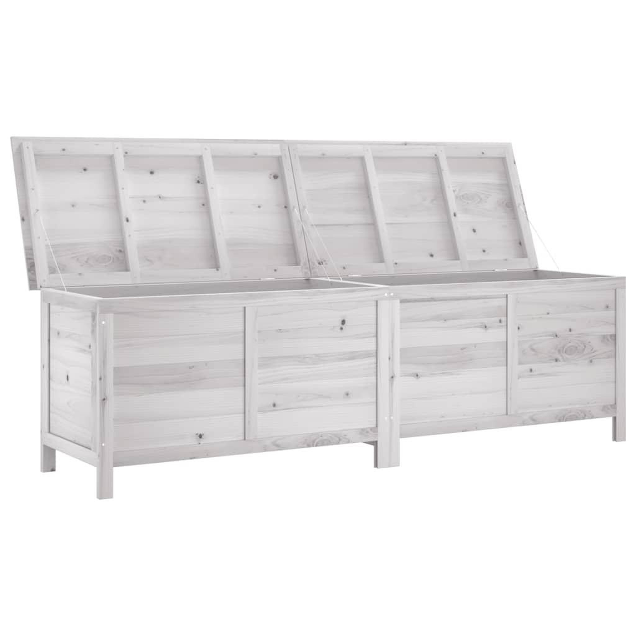 Voir la diapositive 3 : VIDAXL Boîte de rangement de jardin blanc bois massif de sapin