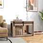 Voir la diapositive 2 : PAWHUT Cage pour chien animaux style indisutriel - porte coulissante verrouillable - acier noir panneaux aspect bois