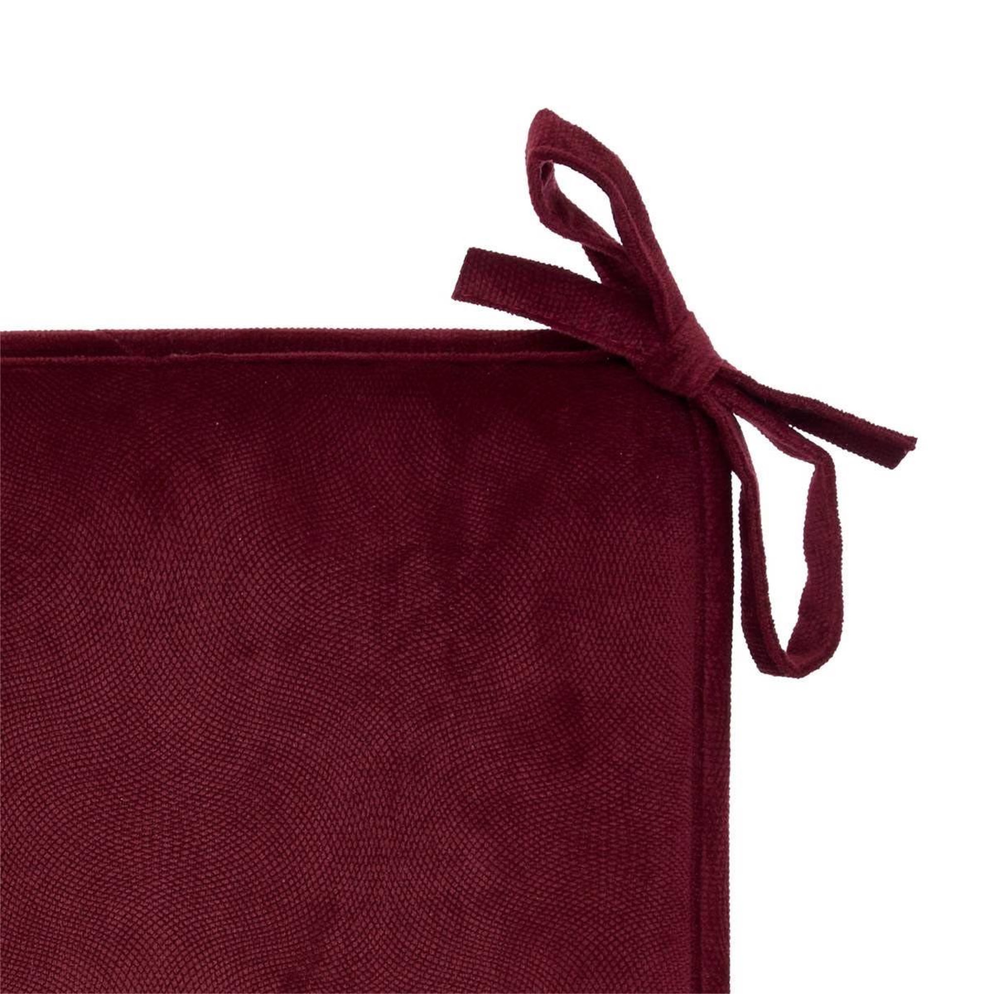 Voir la diapositive 2 : ATMOSPHERA Galette de chaise uni  lilou  38x38cm rouge grenat