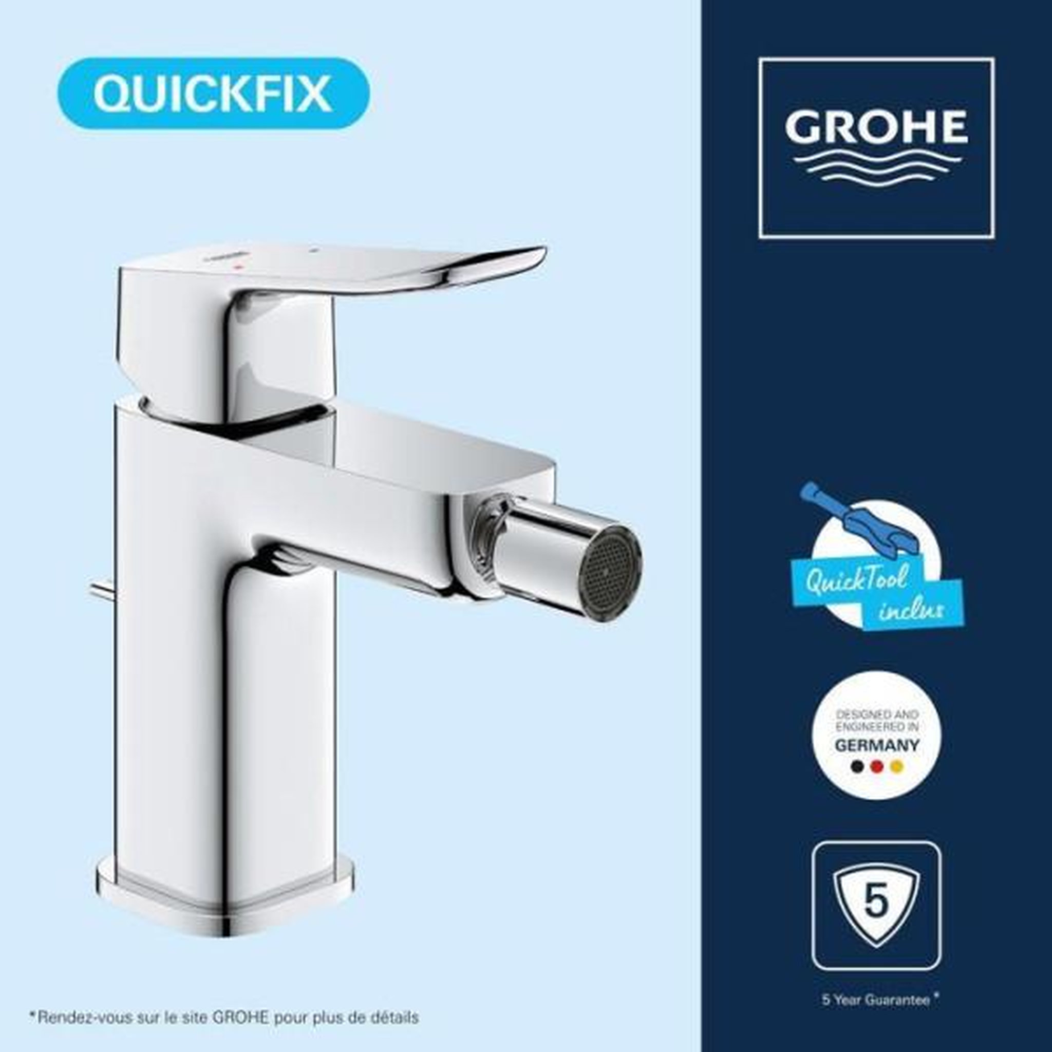 Voir la diapositive 5 : Grohe Mitigeur de bidet - grohe dice - chrome