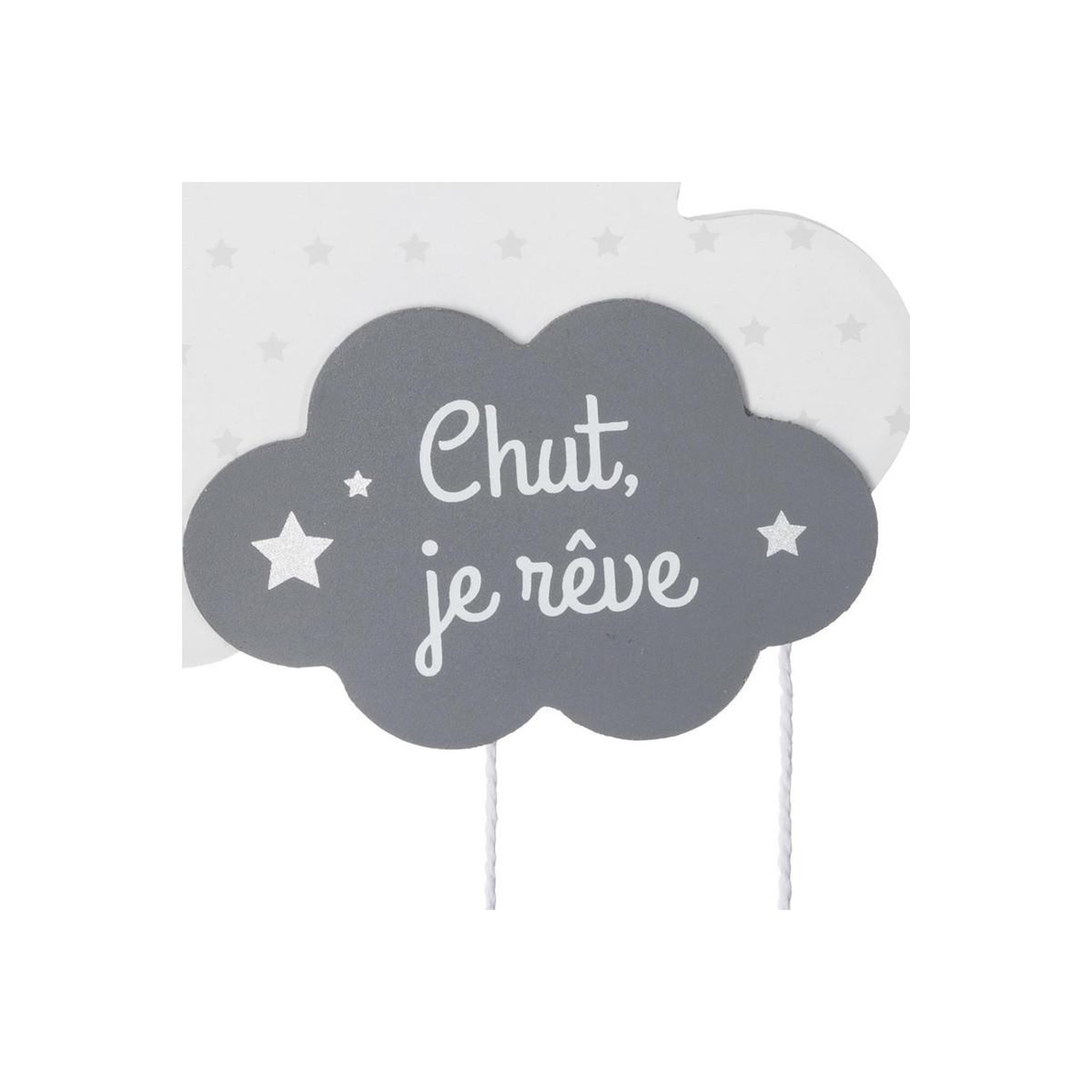Voir la diapositive 2 : Atmosphera Kids Suspension enfant  nuage  57cm gris