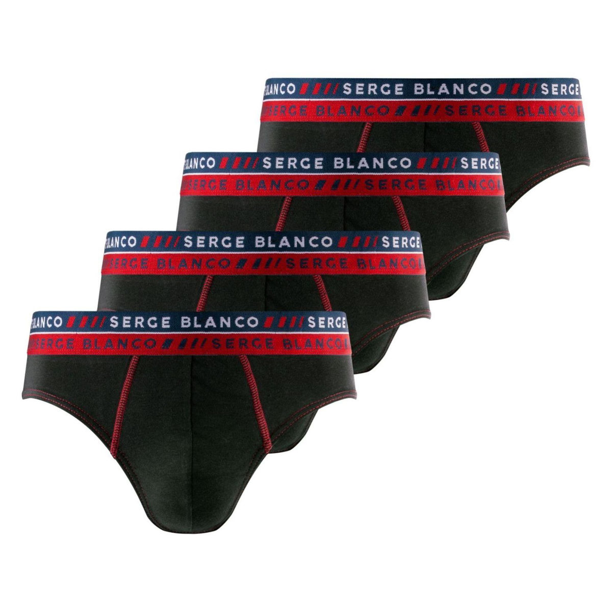 SERGE BLANCO Lot de 4 slips homme en coton French
