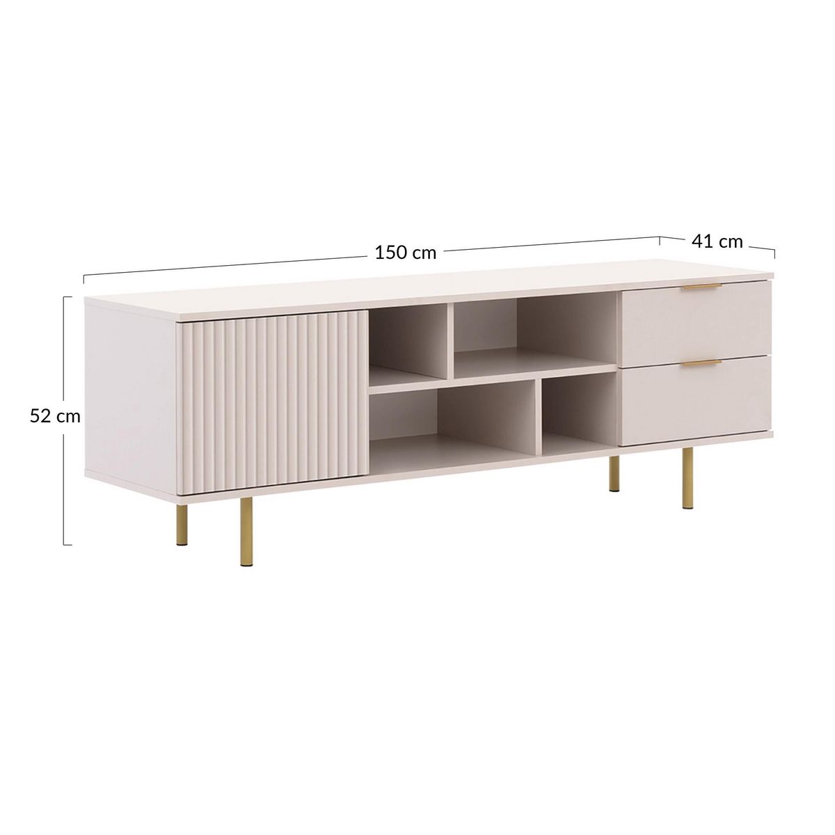 BEST MOBILIER Monica - meuble tv - beige - 150 cm