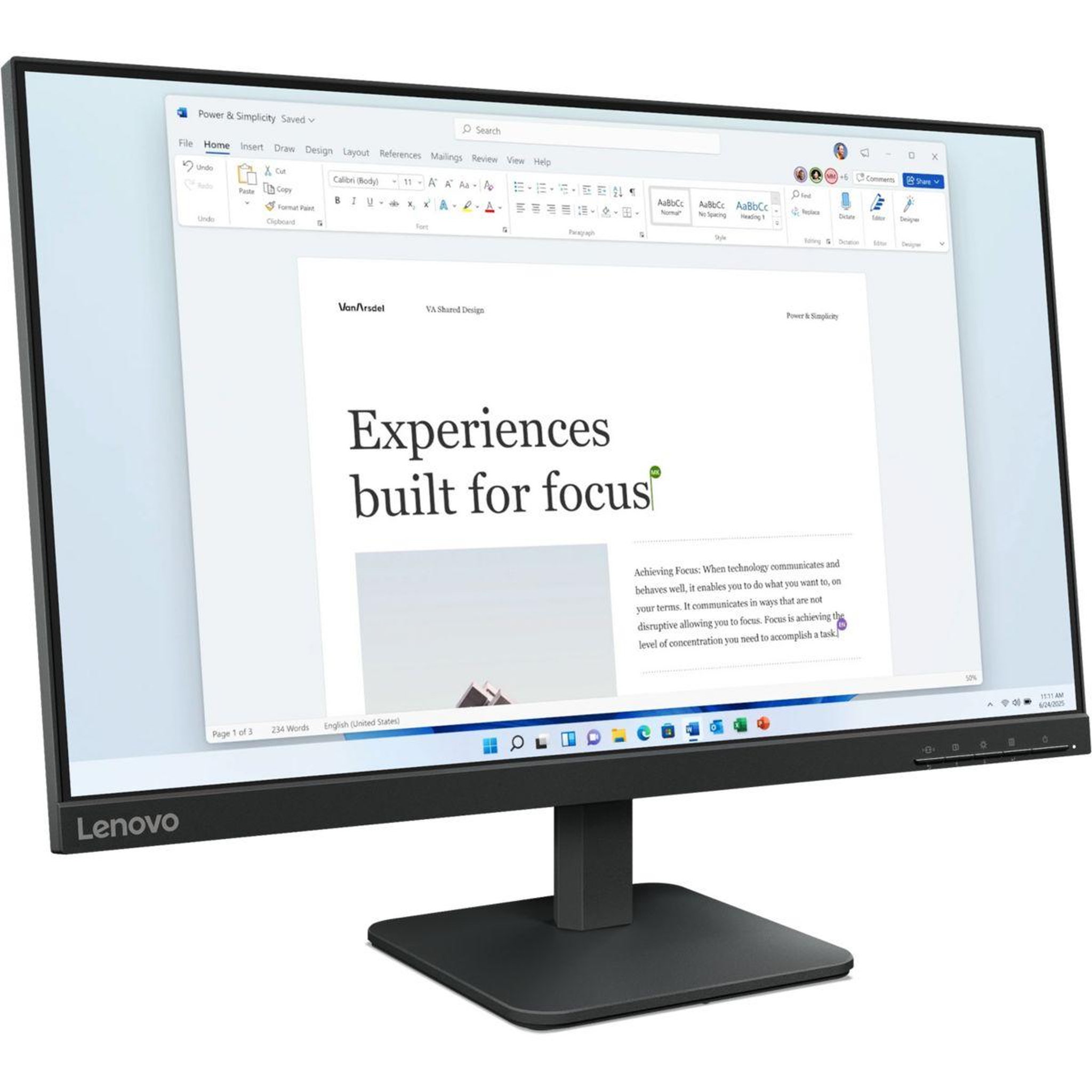 Voir la diapositive 3 : Lenovo Ecran PC L24-4e 24'' IPS