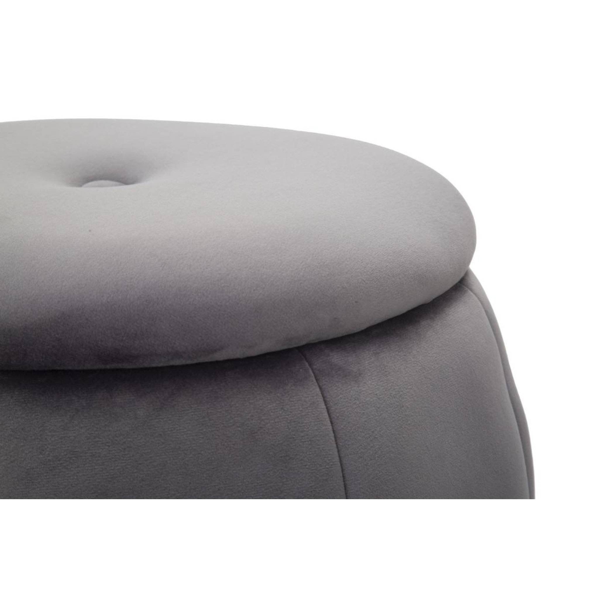 Voir la diapositive 3 : Paris Prix Pouf coffre rangement  paris  gris foncé & argent