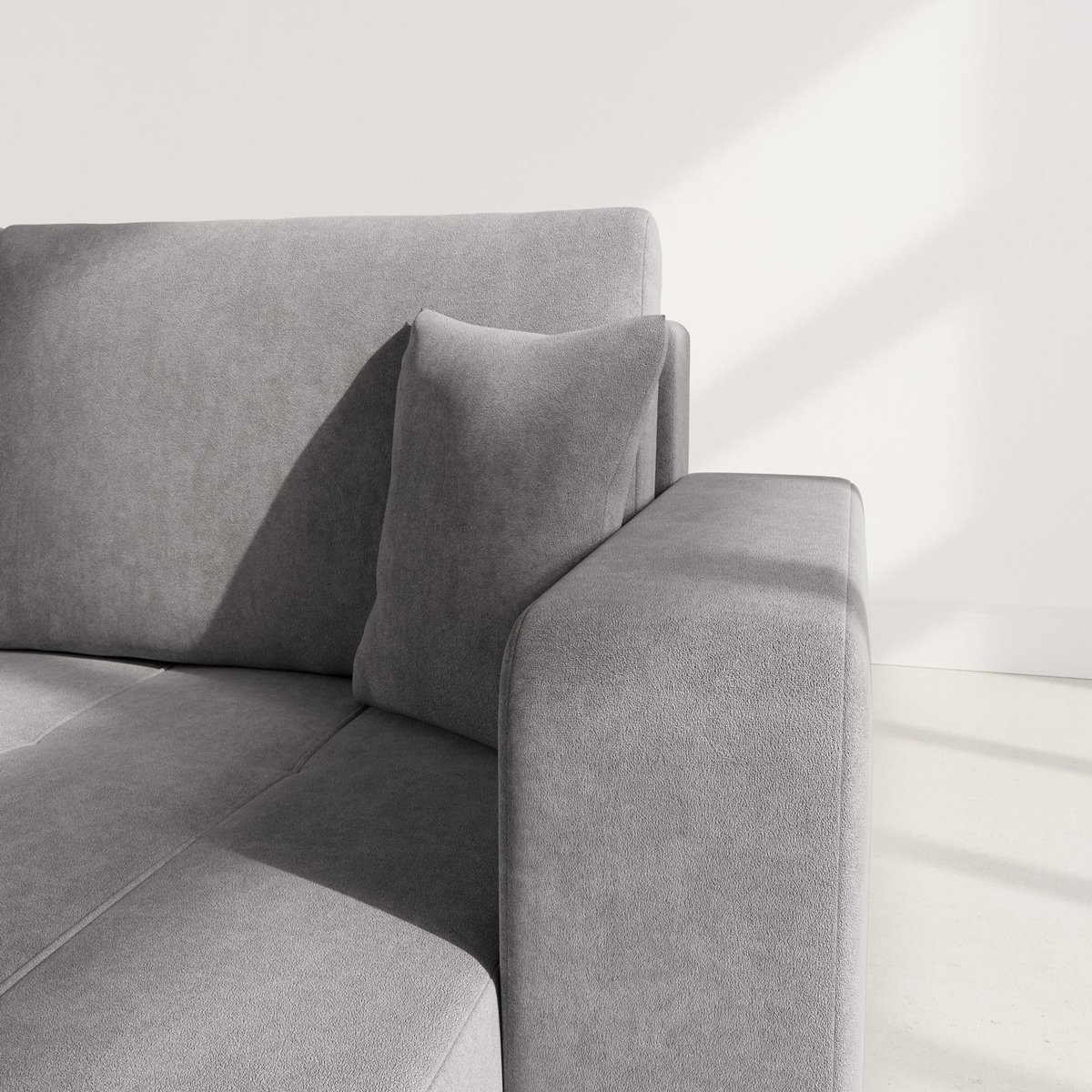 BEST MOBILIER Nicole - canapé d'angle réversible 5 places convertible avec coffre en tissu