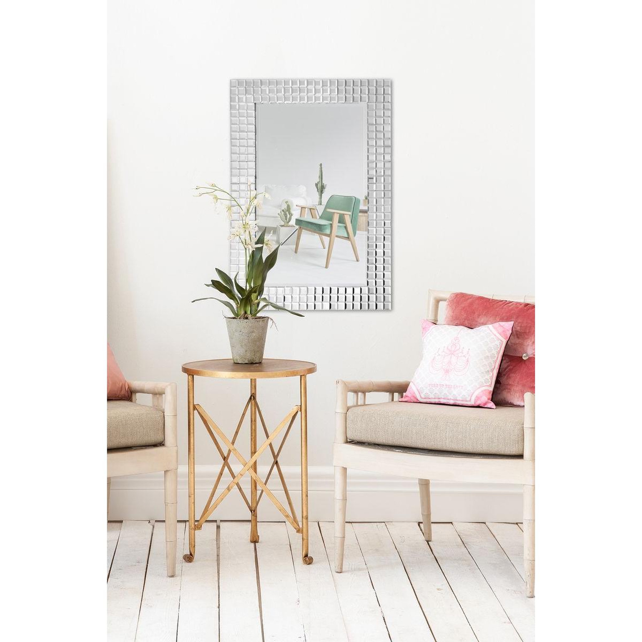 Voir la diapositive 4 : Paris Prix Miroir Mural Design  Apollos  90cm Argent