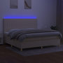 Voir la diapositive 4 : VIDAXL Sommier a lattes de lit et matelas et LED Creme 200x200cm Tissu
