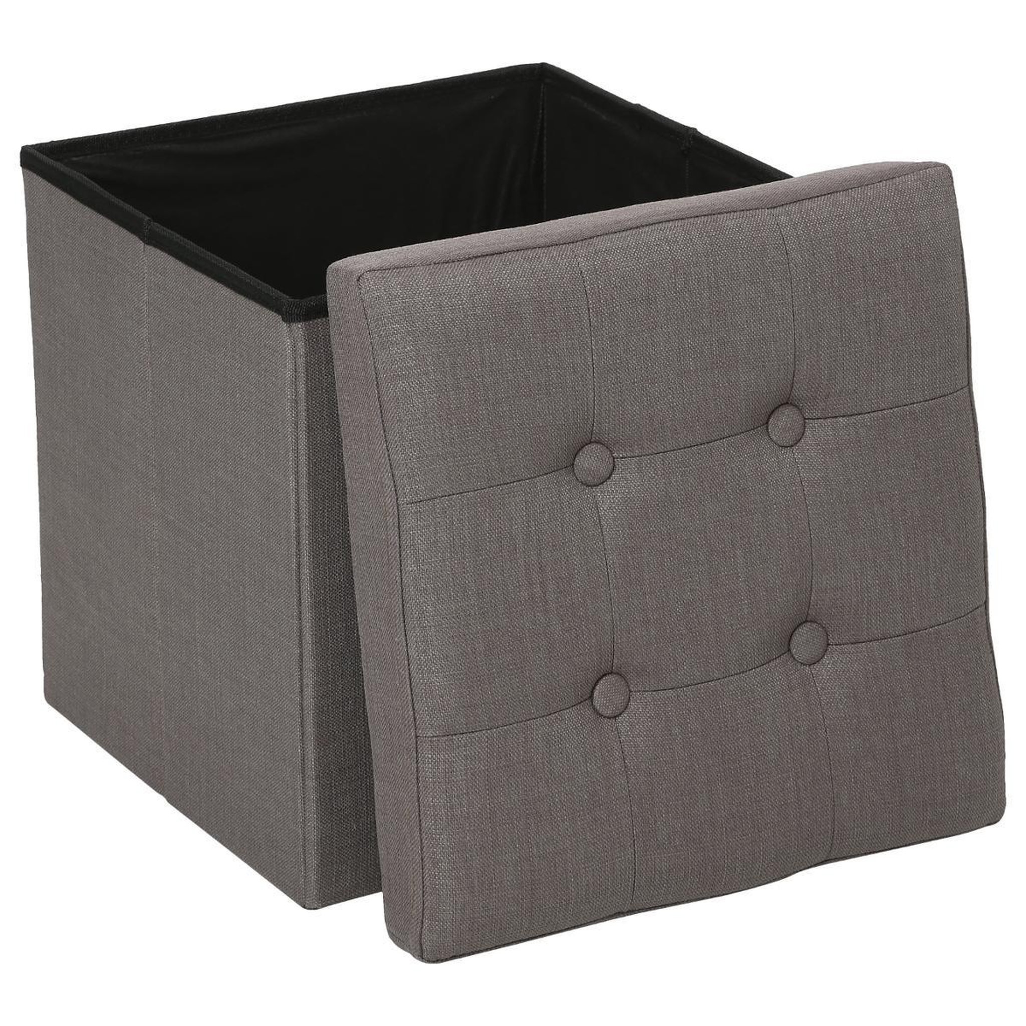 Voir la diapositive 2 : ATMOSPHERA Pouf pliable design  lysandre  38cm gris