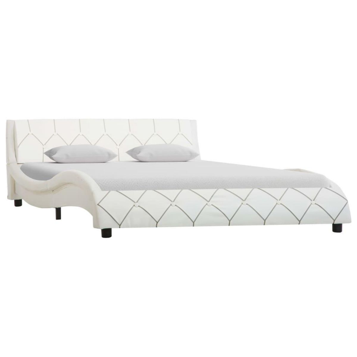 VIDAXL Cadre de lit sans matelas blanc similicuir 140x200 cm