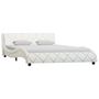 Voir la diapositive 1 : VIDAXL Cadre de lit sans matelas blanc similicuir 140x200 cm