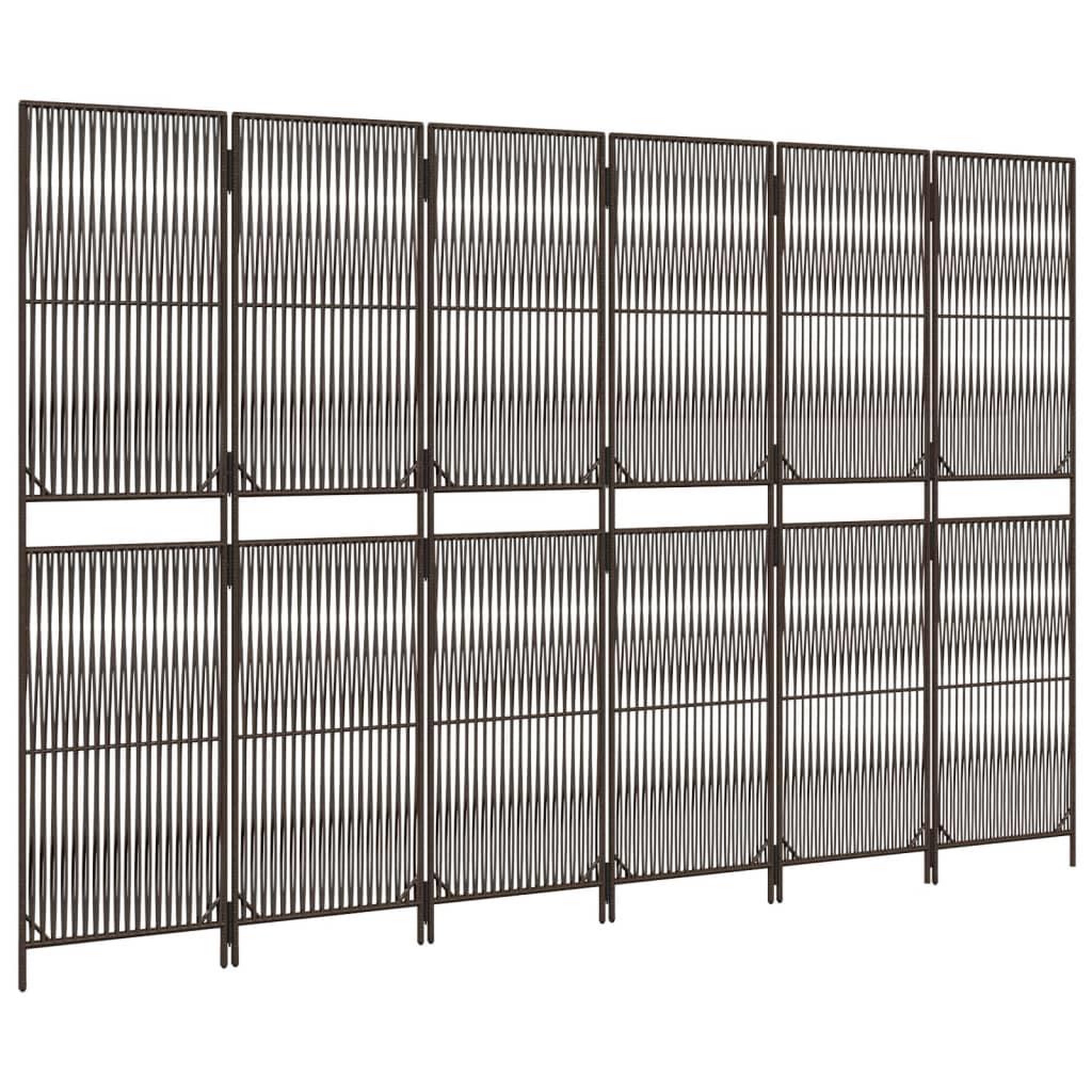 Voir la diapositive 4 : VIDAXL Cloison de separation 6 panneaux marron resine tressee