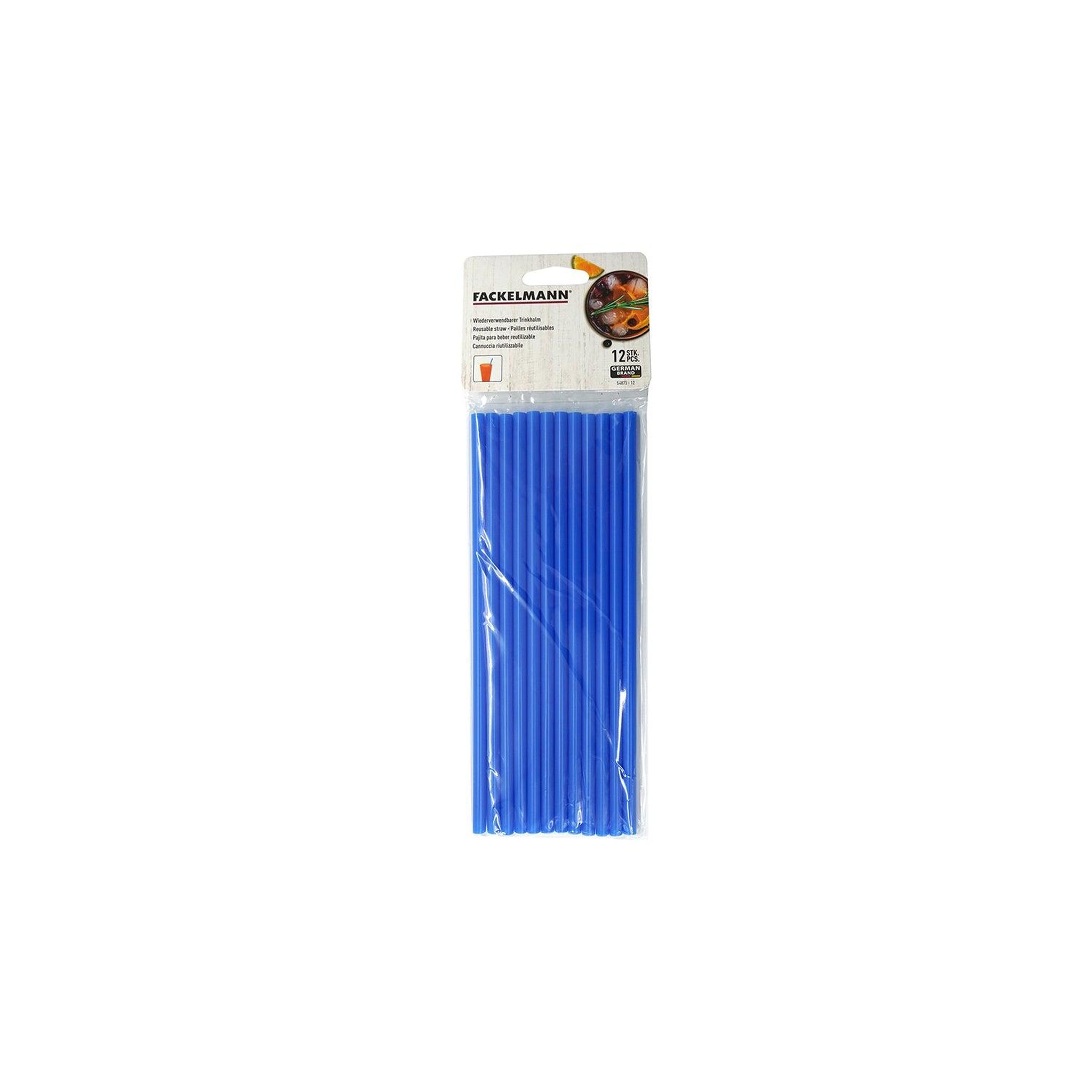 Voir la diapositive 2 : Fackelmann Lot de 12 pailles bleu en plastique 23 cm fackelmann bar concept