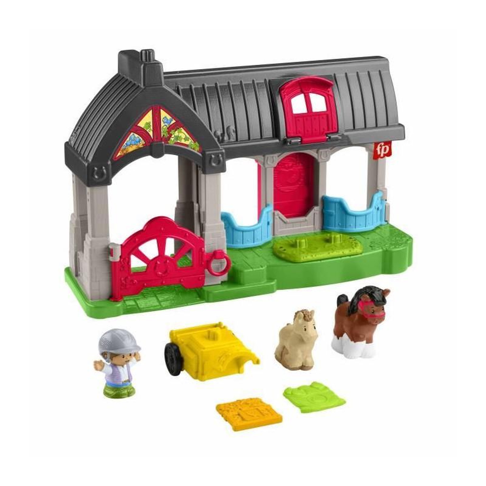 Voir la diapositive 2 : FISHER PRICE FISHER-PRICE Little People-L'écurie des Joyeux Chevaux avec 6 éléments - Fisher-Price - HWR84