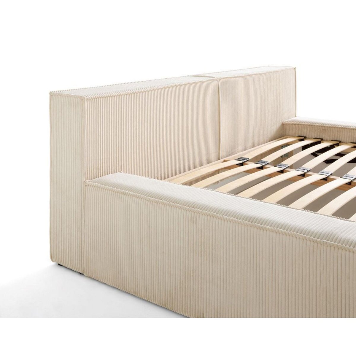 LISA DESIGN Stella - lit coffre - 140x190 cm - sommier inclus - en velours côtelé