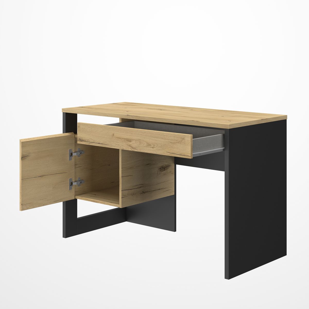 Bureau droit 1 porte 1 tiroir L119xH75xP54cm DETROIT