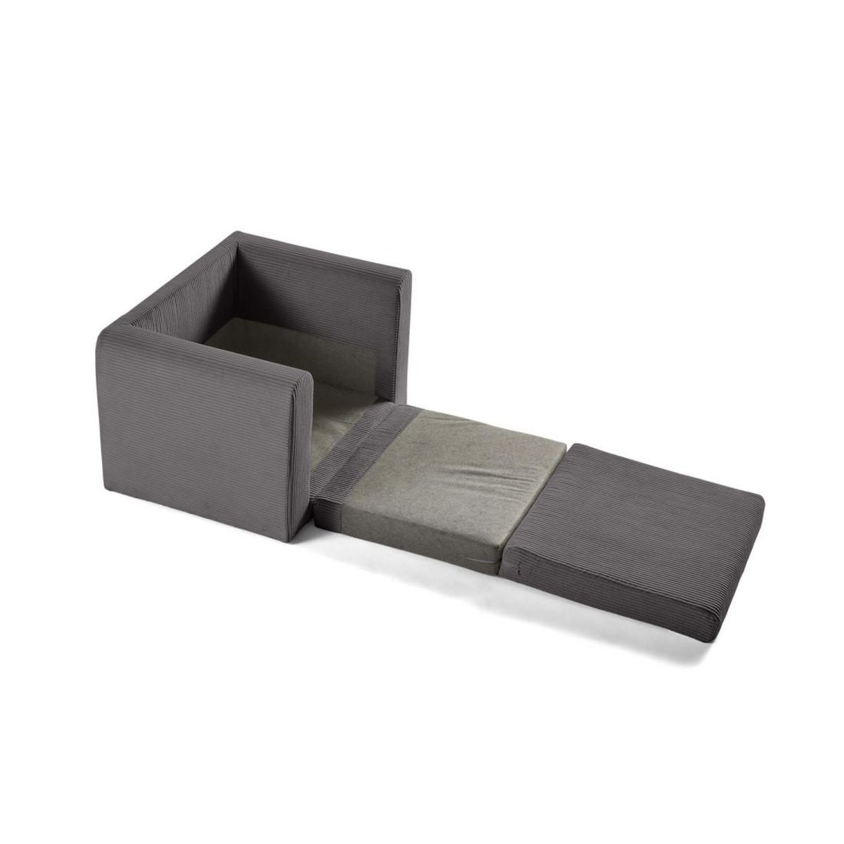 BEST MOBILIER Marilia - fauteuil - convertible déplimousse - en velours côtelé