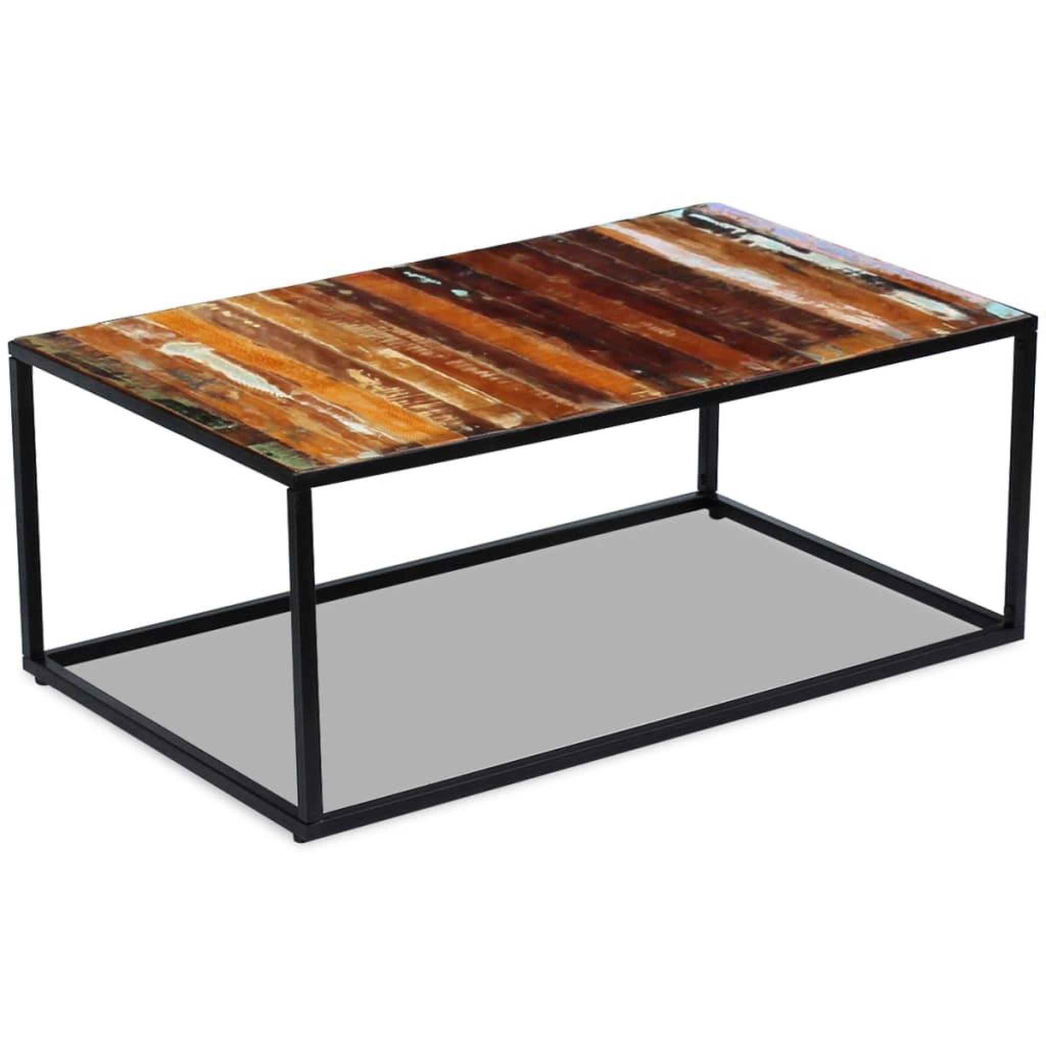 Voir la diapositive 2 : VIDAXL Table basse bois de recuperation massif 100x60x40 cm