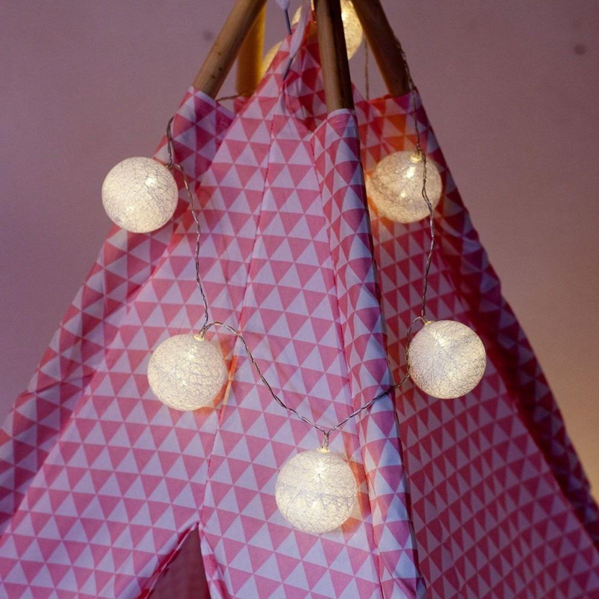 ATMOSPHERA Guirlande lumineuse Blanche 10 boules LED à piles