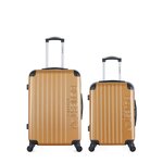 BLUESTAR BLUESTAR - Lot de 2 - Valise weekend et valise cabine BUCAREST. Coloris disponibles : Marron, Beige, Vert, Gris