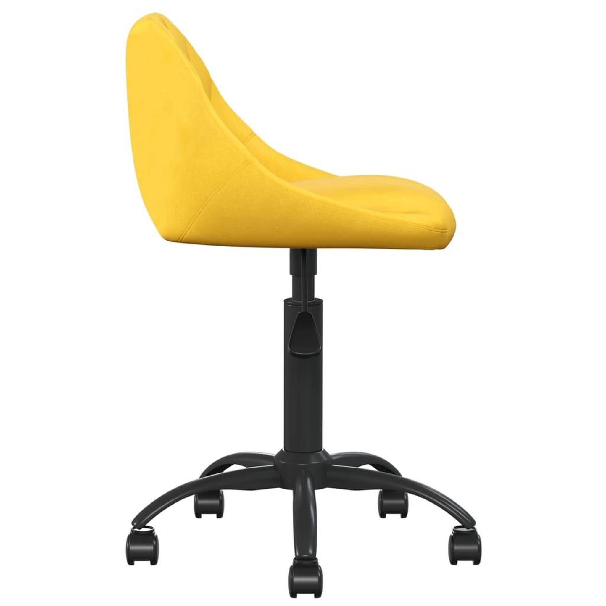 Voir la diapositive 3 : VIDAXL Chaise de bureau Jaune moutarde Velours
