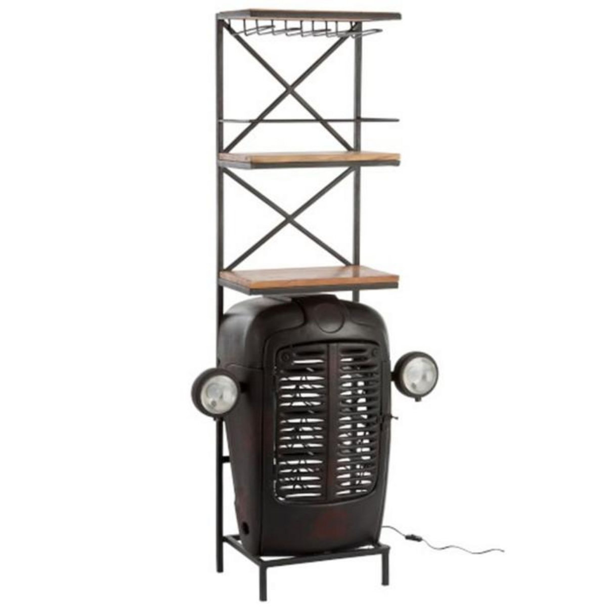 Paris Prix Comptoir de Bar en Métal  Tracteur  181cm Noir