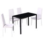 Voir la diapositive 3 : VIDAXL Ensemble de table a manger cinq pieces noir et blanc