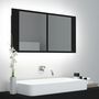 Voir la diapositive 1 : VIDAXL Armoire a miroir de salle de bain LED Noir 90x12x45 Acrylique