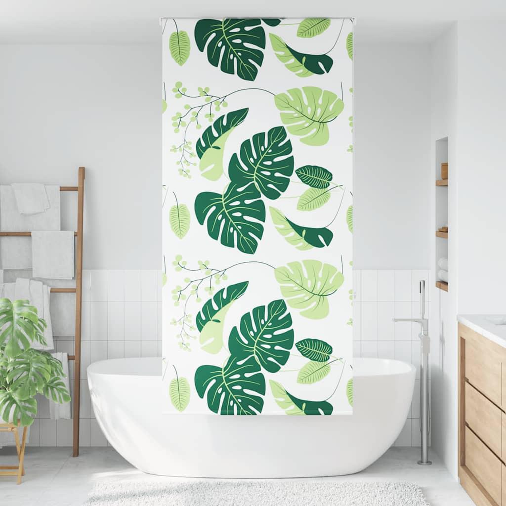 Voir la diapositive 2 : VIDAXL Store enrouleur de douche 110x240 cm largeur du tissu 106 cm