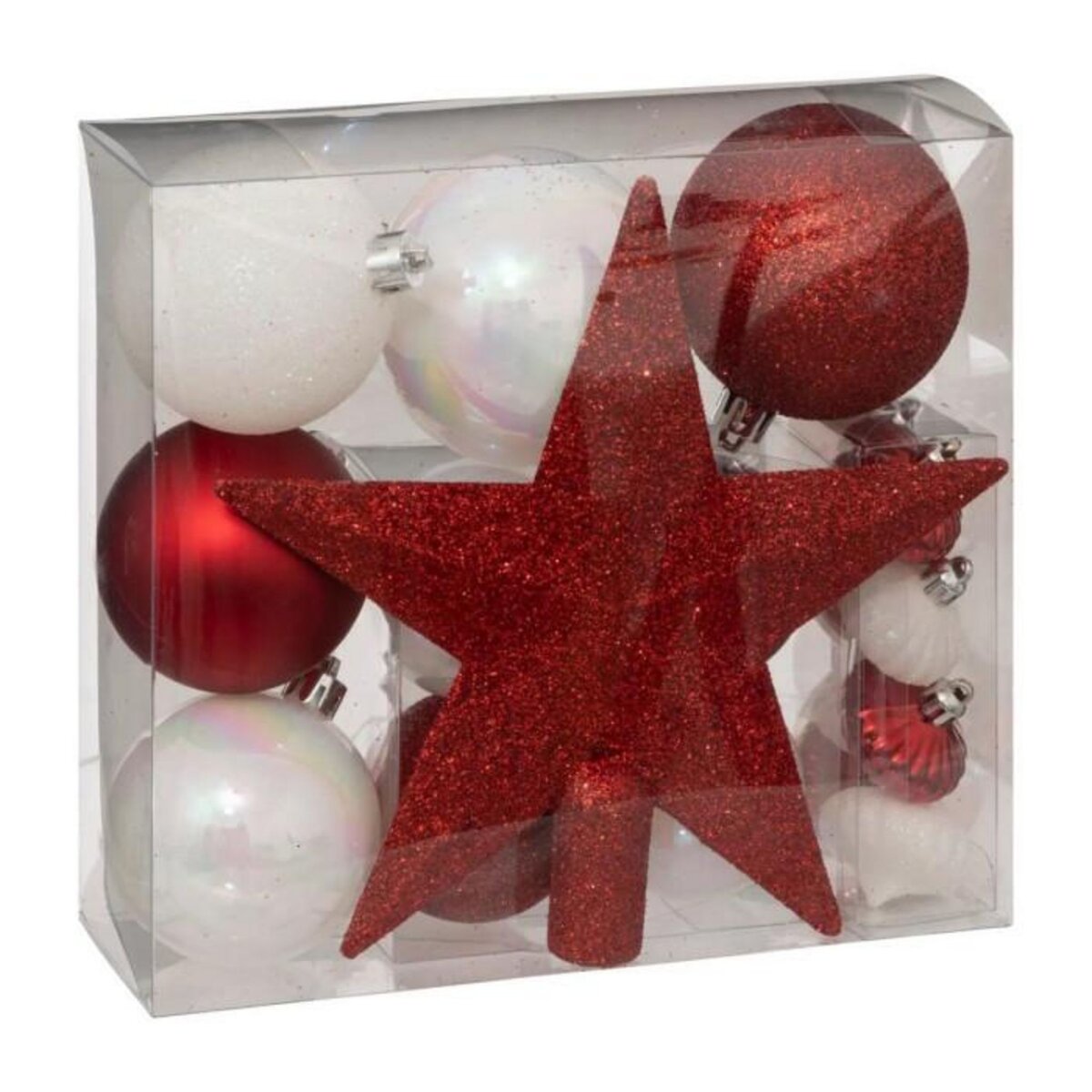 ATMOSPHERA Kit 18 Pièces Déco  Noël  21cm Rouge & Blanc