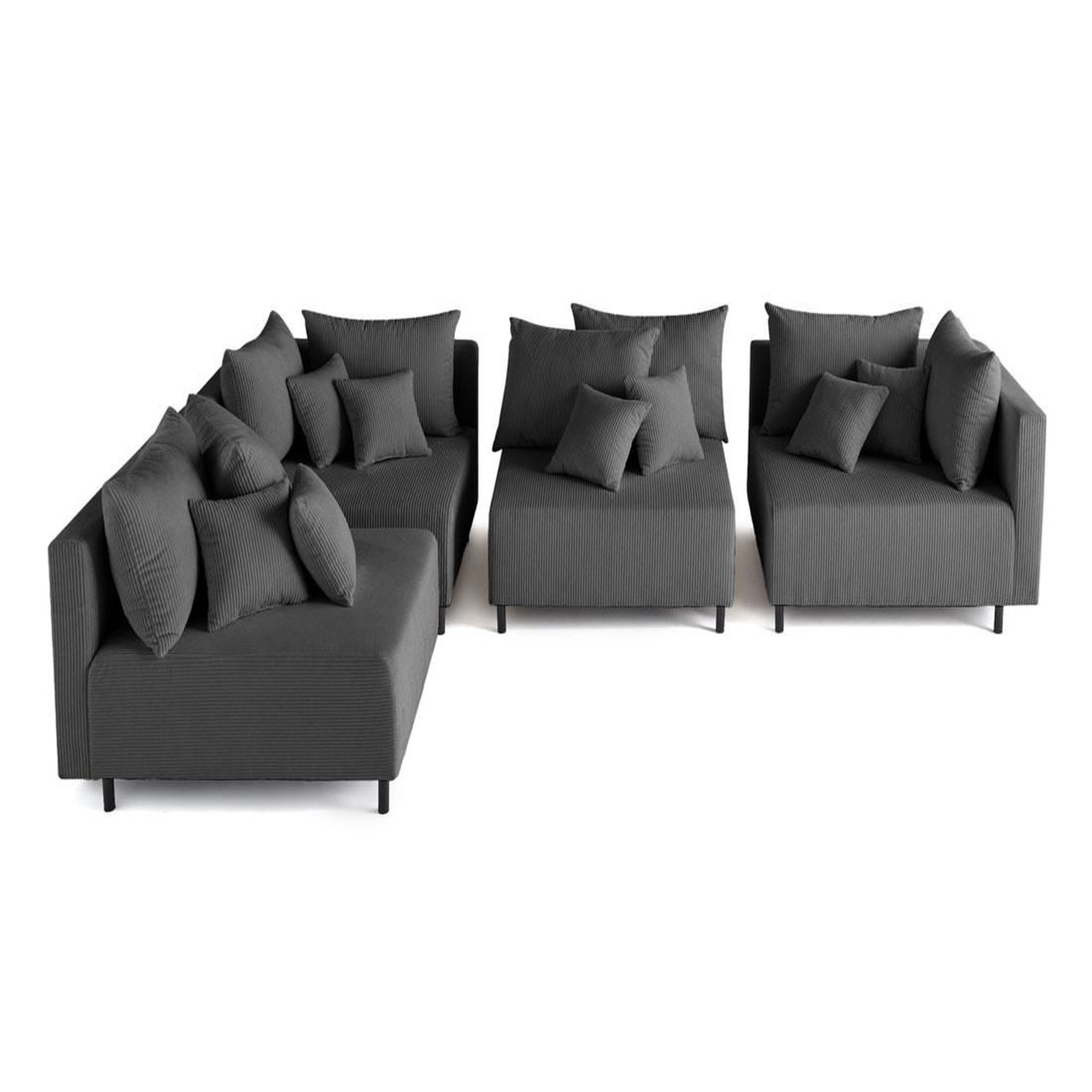 Voir la diapositive 6 : LISA DESIGN Edinburg - canapé modulable d'angle réversible 4 places - en velours côtelé