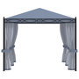 Voir la diapositive 3 : VIDAXL Tonnelle avec moustiquaire 3x4 m Anthracite Acier