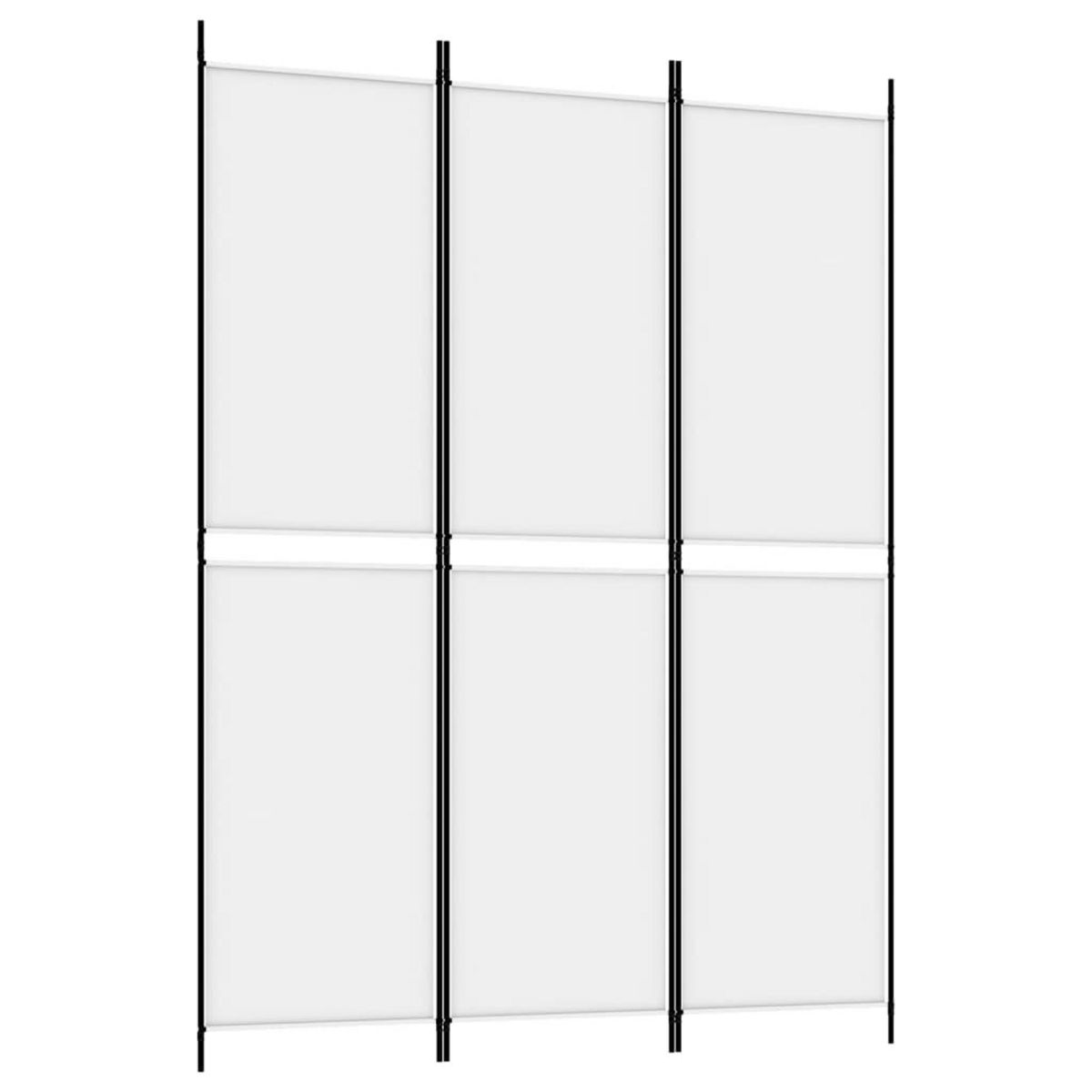 VIDAXL Cloison de separation 3 panneaux Blanc 150x200 cm Tissu