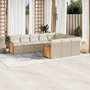 Voir la diapositive 1 : VIDAXL Salon de jardin avec coussins 10 pcs beige resine tressee