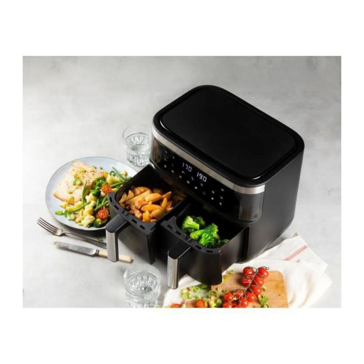 Domo Friteuse sans huile 2x4l 2850w noir - DO537FR