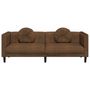 Voir la diapositive 4 : VIDAXL Canape a 3 places avec coussins marron similicuir daim