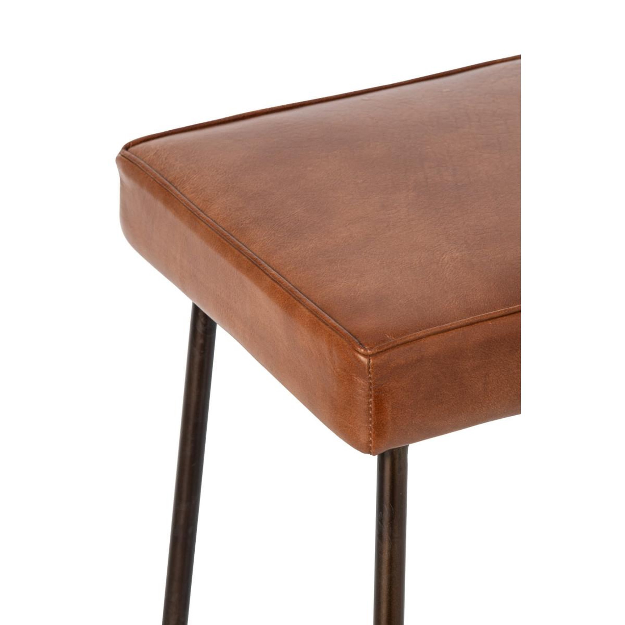 Voir la diapositive 3 : J-LINE Tabouret de bar en cuir  austin  73cm camel