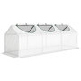 Voir la diapositive 1 : OUTSUNNY Mini serre de jardin serre à tomates 180 x 60 x 60 cm 3 fenêtres zippées enroulables acier thermolaqué PE haute densité blanc