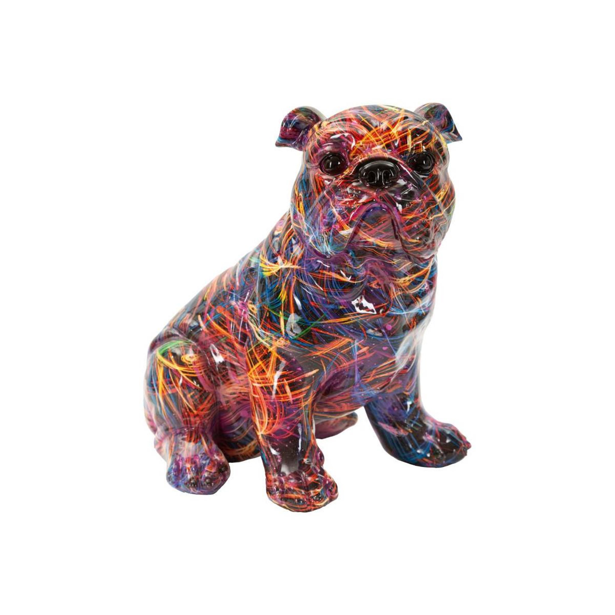 Paris Prix Statuette bulldog en résine  psyco  21cm multicolore
