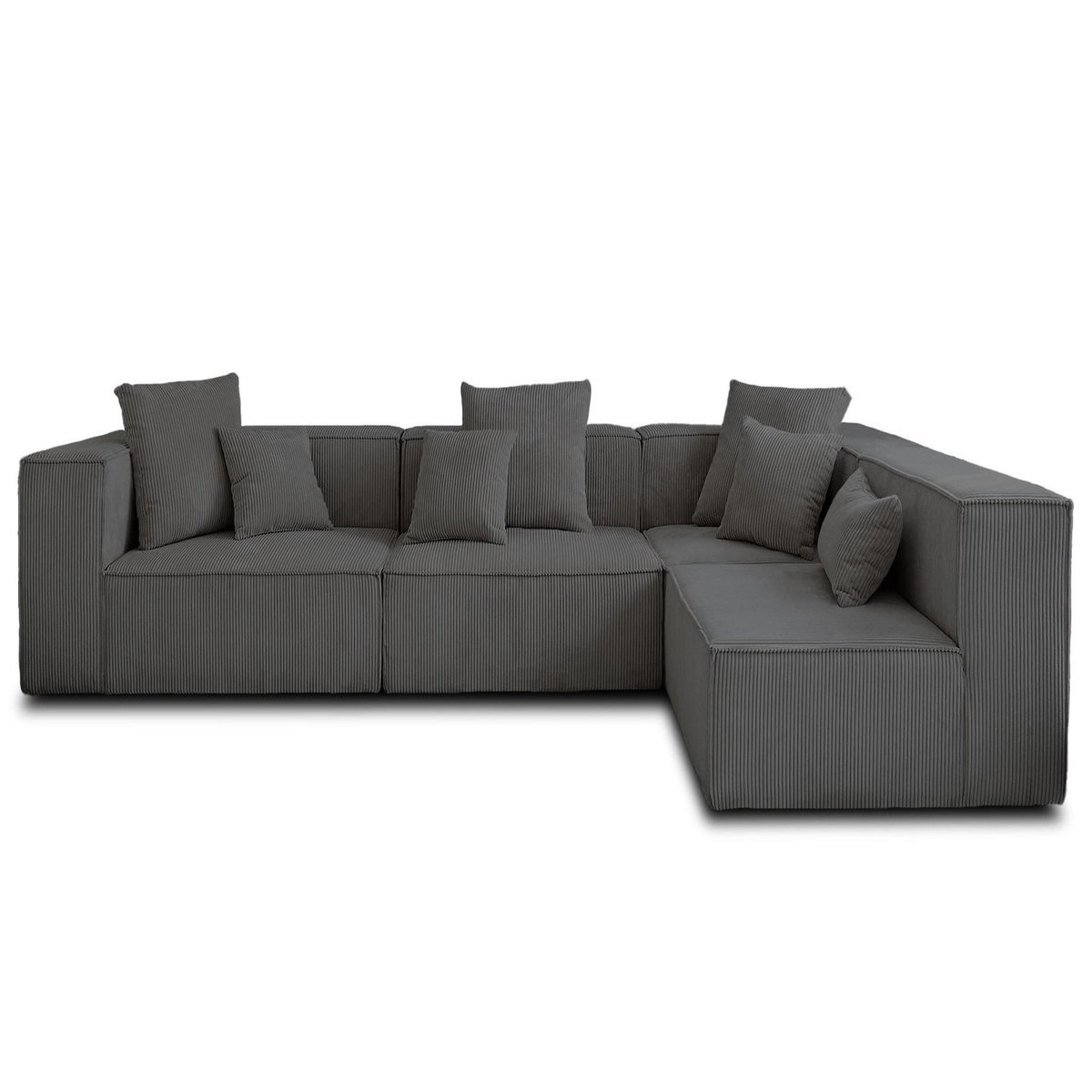 LISA DESIGN Colombine - canapé modulable d'angle droit - 6 places - en velours côtelé