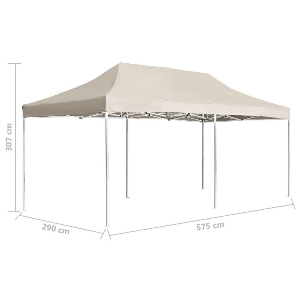 VIDAXL Tente de reception pliable Aluminium 6 x 3 m Creme