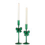 Voir la diapositive 2 : Paris Prix Lot de 2 Chandeliers Design  Nœud  27cm Vert
