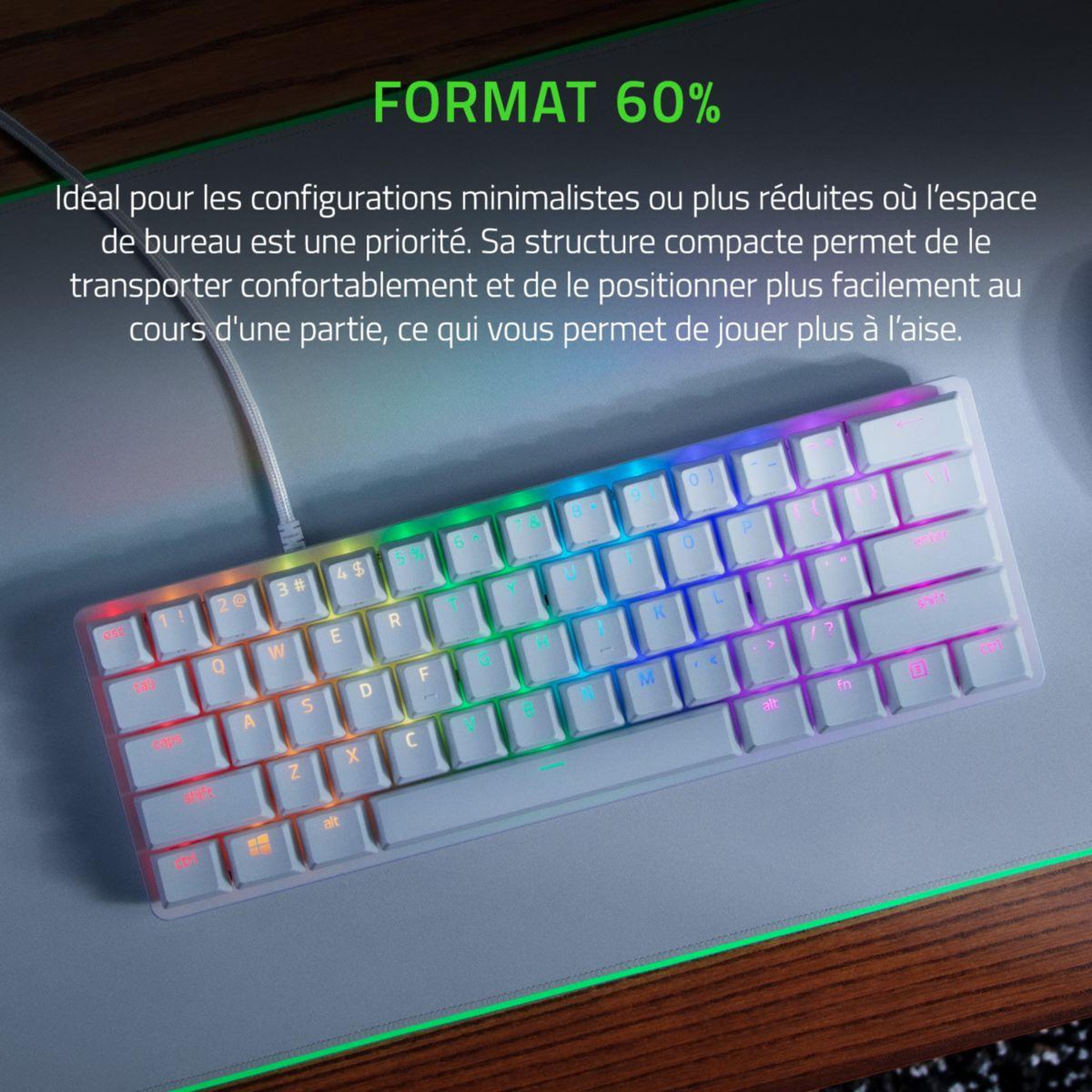Voir la diapositive 3 : Razer Clavier gamer huntsman mini edition mercury