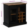 Voir la diapositive 6 : VIDAXL Buffet HALDEN porte coulissante noir 80x40x80 cm bois massif