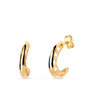 Voir la diapositive 1 : L'ATELIER D'AZUR Boucles d'Oreilles Or 18 Carats 750 Jaune Demi-Créoles Motif Etoiles Filigrane