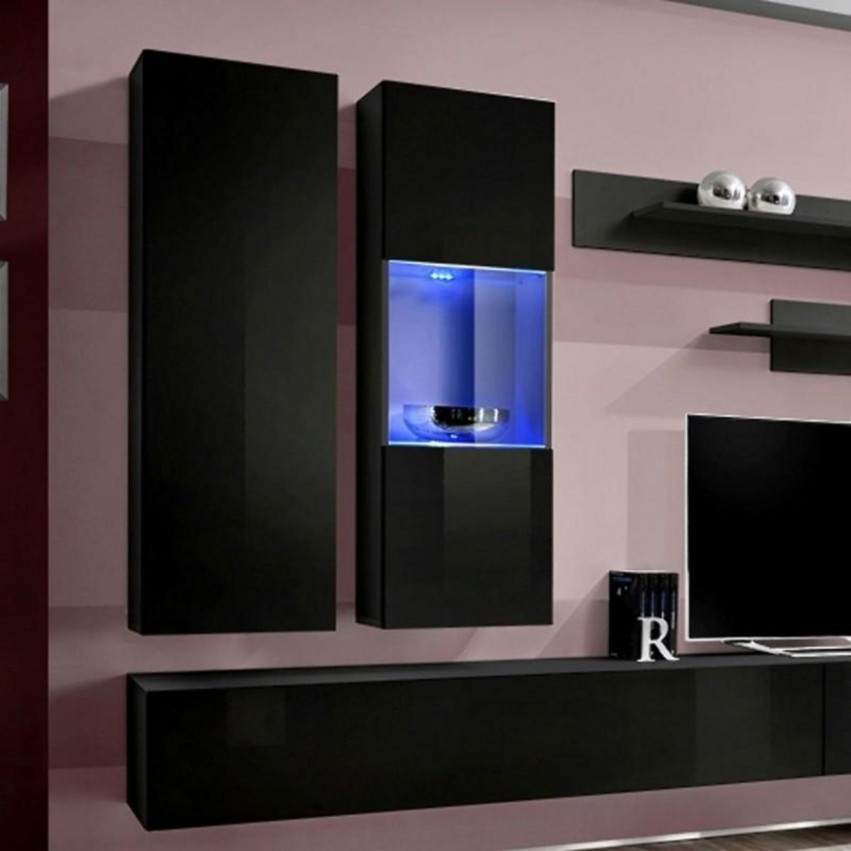 Paris Prix Meuble TV Mural Design  Fly V  320cm Noir