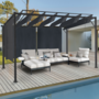 Voir la diapositive 2 : ID MARKET Pergola édition luxe lames orientables 3x3 M et 4 stores gris anthracite